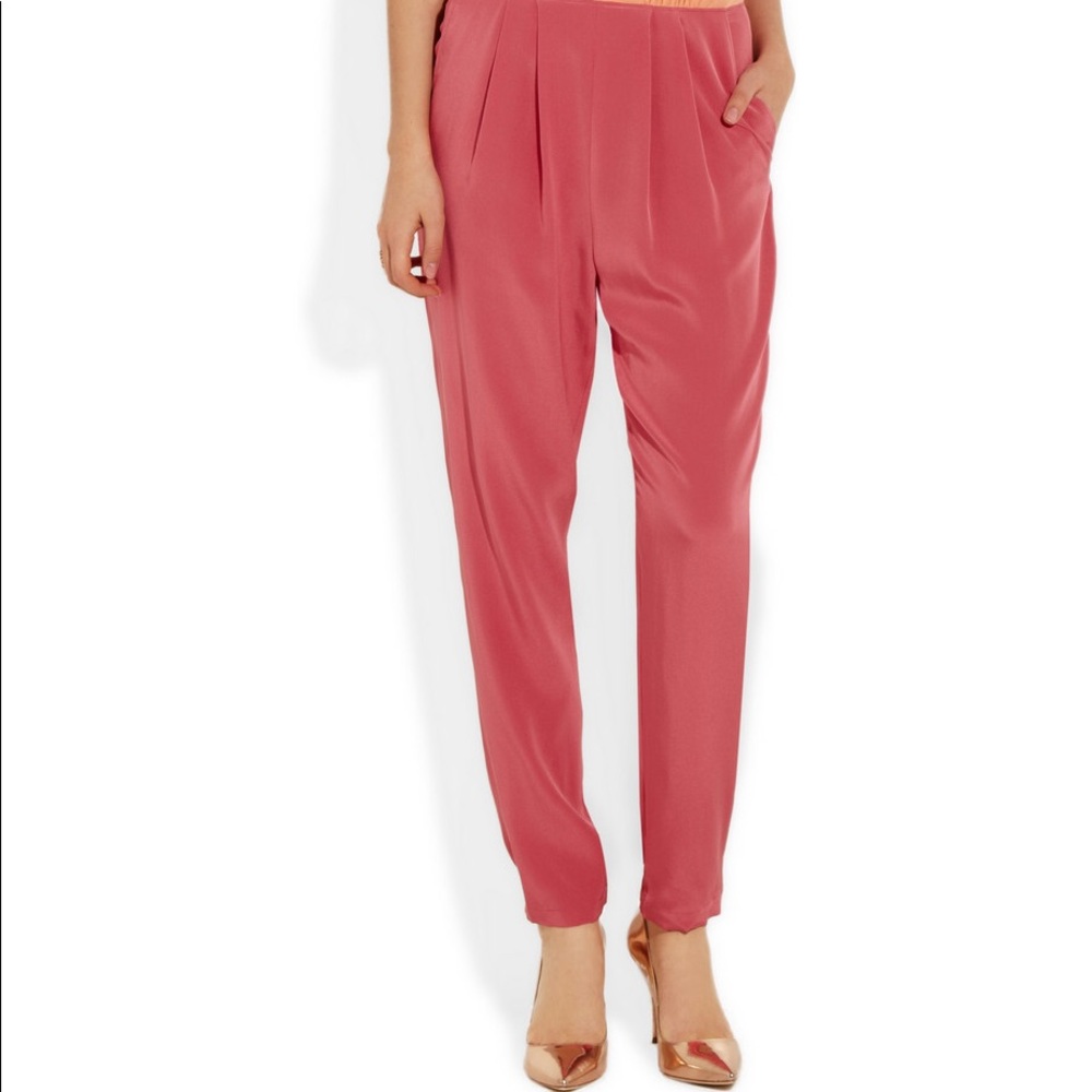 Tibi Silk Colorblocked Pleated Jumpsuit - Picture 2 of 4